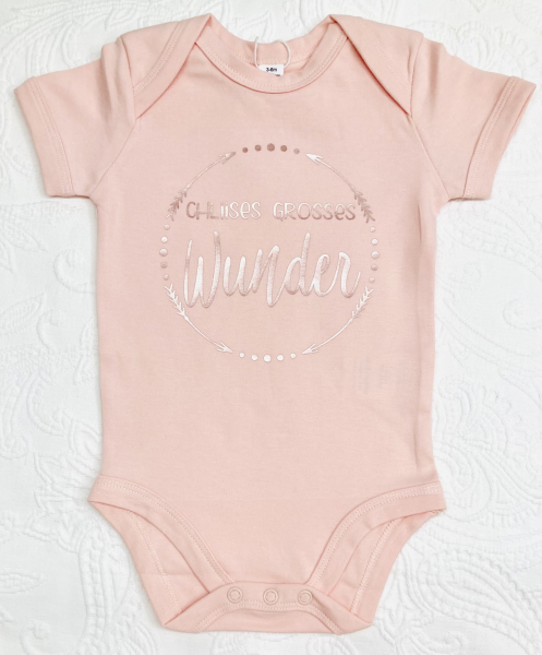 Babybody bedruckt *chliises grosses Wunder* einfarbig